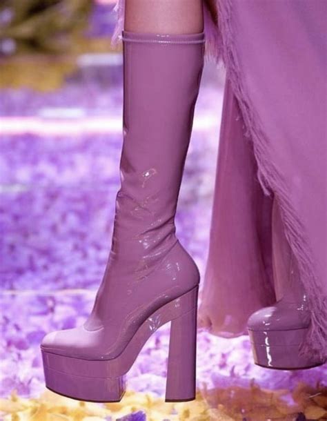 versace patent leather gogo boots 2015|Versace thigh high boots.